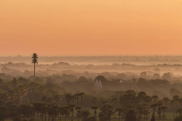 Landscape View Sunrise of Ancient Temple and Pagoda in Bagan