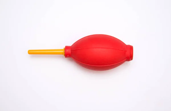 Rubber Bulb Air Pump, red blower rubber air cleaner on white background
