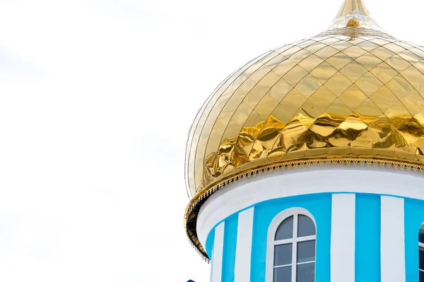 gilded dome of the church of the Russian church, crop, copy space