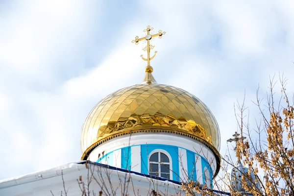 gilded dome of the church of the Russian church, crop