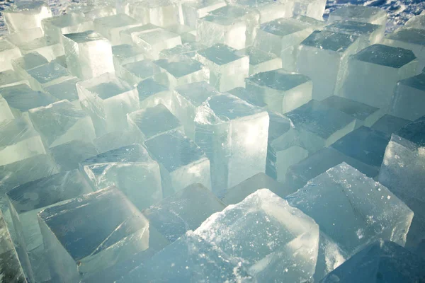 Природные Блоки Льда Озера Солнце — стоковое фото