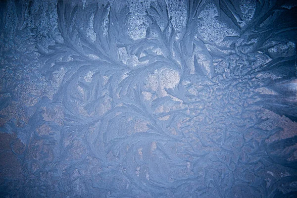 Padrão Gelado Vidro Inverno Natal Pano Fundo Abstrato Fundo Gelo — Fotografia de Stock