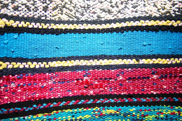 Het Patroon Van Multi Gekleurde Homespun Deken Traditionele Rustieke Zeer — Stockfoto