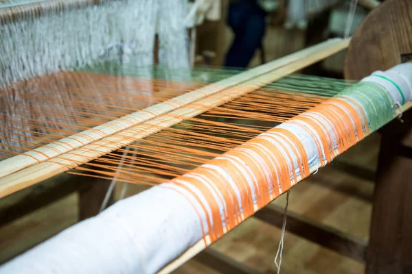 Traditional rustic loom. Russia Ural