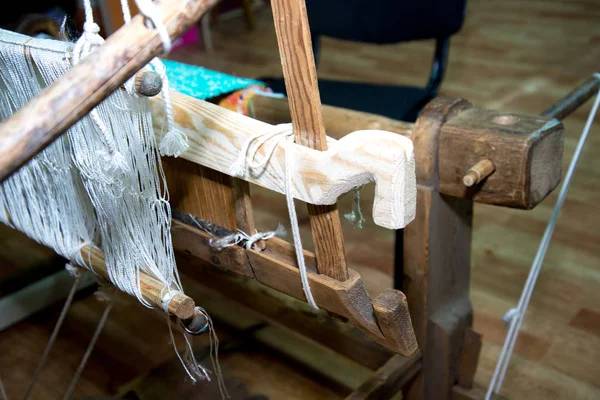 Traditional rustic loom. Russia Ural