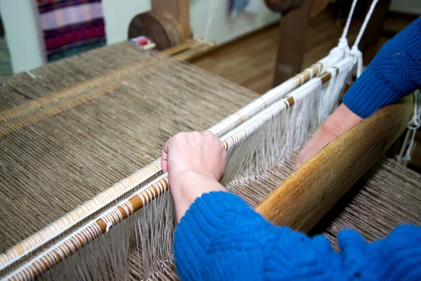 Traditional Rustic Loom Russia Ural — Stock Photo, Image