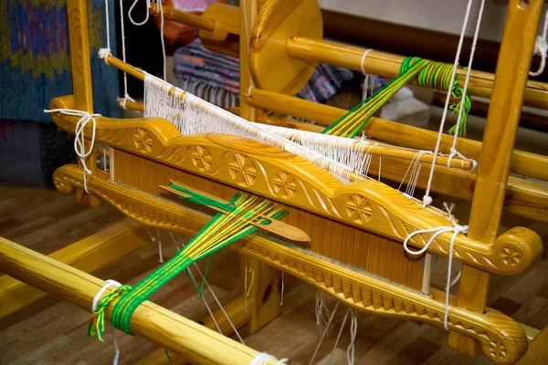 Traditional rustic loom. Russia Ural