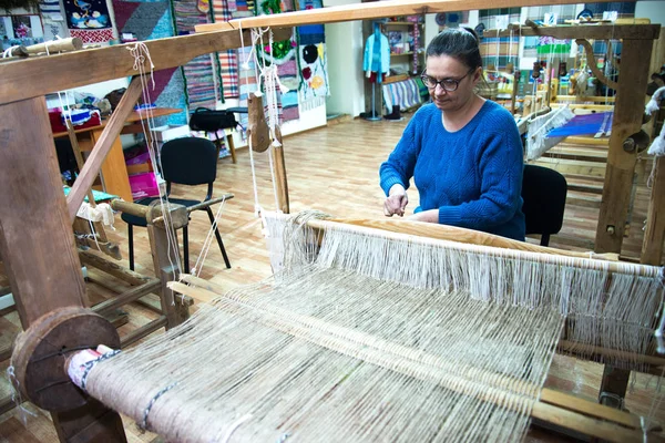 Nizniy Ufaley Russia 2018 Traditional Rustic Loom Russia Ural — Stock Photo, Image
