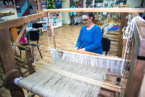 Nizniy Ufaley Russia 2018 Traditional Rustic Loom Russia Ural — Stock Photo, Image