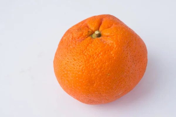 Tangerine Eller Clementine Med Grönt Blad Isolerad Vit Bakgrund Gamla — Stockfoto