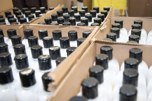 Ambalaj kozmetik Sprey alüminyum ve plastik şişe kapağı üstten görünüm üzerinde yapılan birçok şampuan karton şişelerde