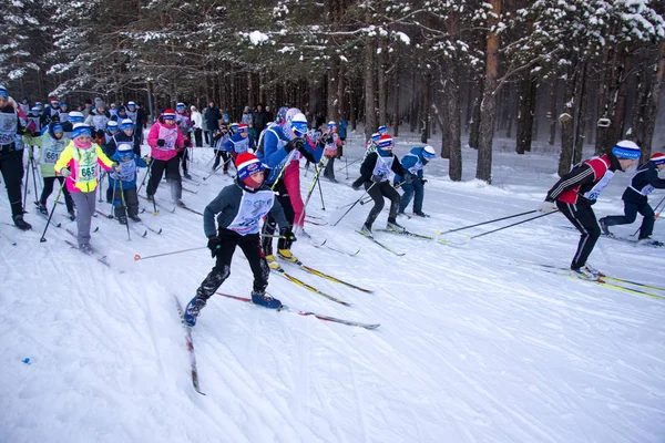 Regiunea Chelyabinsk Rusia Februarie 2019 Schiul Rusiei 2019 Avut Loc — Fotografie, imagine de stoc