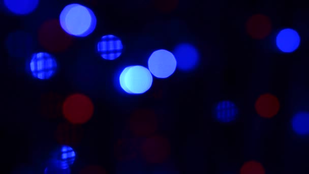 Renkli Bokeh Işık Efektleri Çok Renkli Işıklar Hızlı Defocused Solma — Stok video