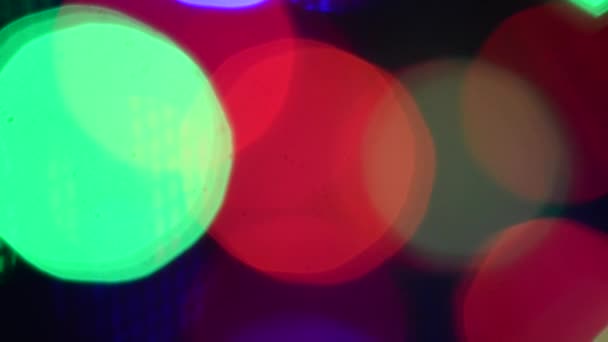 Bunte Bokeh Lichteffekte Defokussierte Farbige Lichter Leuchten Sehr Große Lichter — Stockvideo