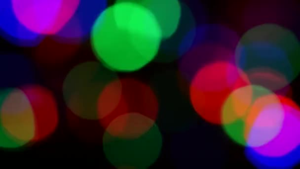 Bunte Bokeh Lichteffekte Defokussierte Farbige Lichter Leuchten Sehr Große Lichter — Stockvideo