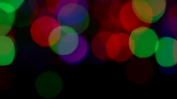 Πολύχρωμα Bokeh Εφέ Φωτός Αποεστιασμένη Χρωματιστά Φώτα Λάμπει Πολύ Μεγάλα — Αρχείο Βίντεο