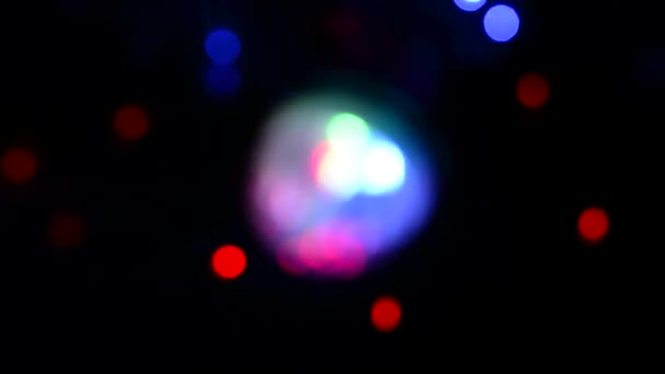 Bunte Bokeh Lichteffekte Defokussierte Farbige Lichter Leuchten Sehr Große Lichter — Stockvideo