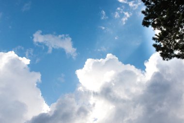 Mavi gökyüzünde güzel beyaz bulutlar