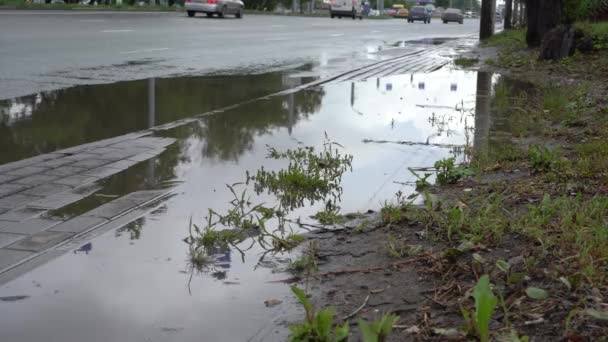 Golf Van Spray Van Onder Wielen Van Een Vrachtwagen Water — Stockvideo