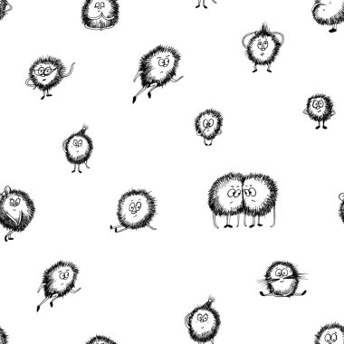 Şirin ve komik karakterli patern