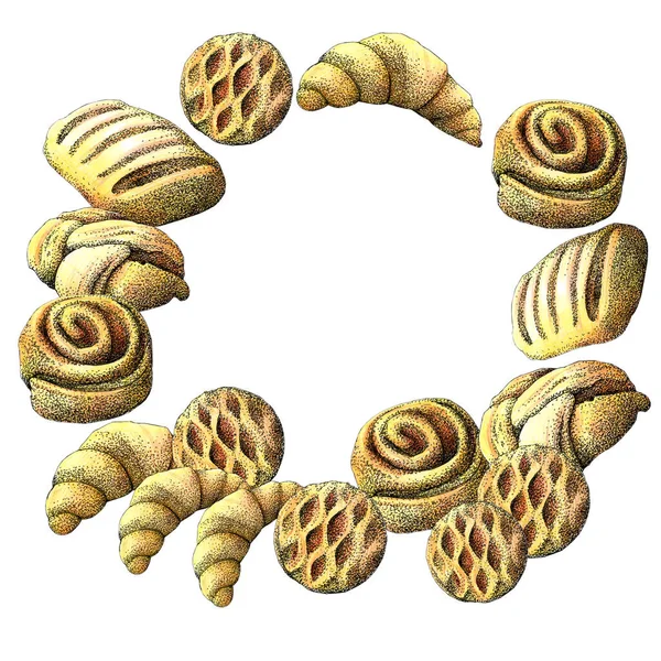 Grafikus Minta Finom Croissant Okkal — Stock Fotó