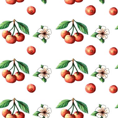 Kiraz çileğiyle grafik desen