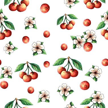 Kiraz çileğiyle grafik desen