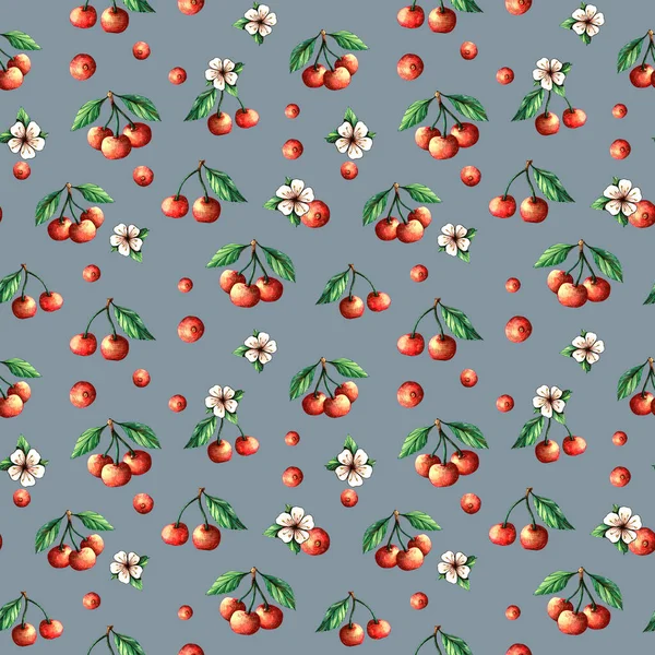 Graphic Pattern Cherry Berries — Stock Photo, Image