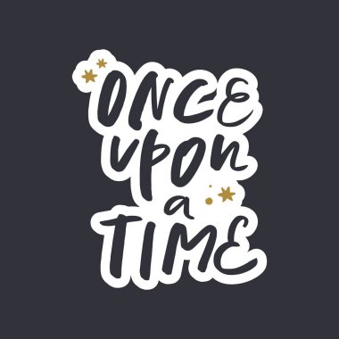 Elle çizilmiş masal kartpostal ve poster yazı