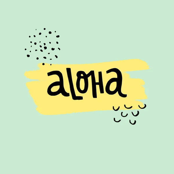 Pincel Aloha Para Cartão Postal Cartaz Ilustração Vetorial Abraços Gratuitospastel —  Vetores de Stock