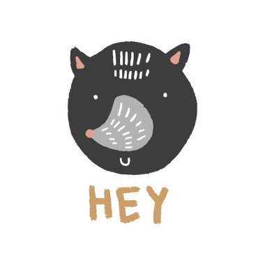 Genç kurt adama vektör. İskandinav tarzı çocuklar grafik. Elle çizilmiş illüstrasyon