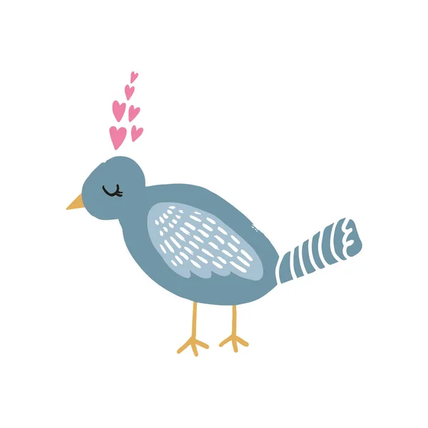 Oiseau Dessiné Main Amoureux Illustration Vectorielle — Image vectorielle
