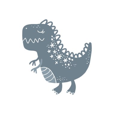 Vektör şirin bebek dinozor sanat. Kreş illüstrasyon. O-ebilmek var kullanılmış duvar sanatı, tebrik kartı, poster, Çocuk Giyim ve daha fazlası için