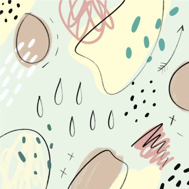 Soyut elle çizilmiş fırça konturu basit şekiller doku desen. İskandinav şık poster ya da giysi, kartları, ambalaj kağıdı ve diğer için. Vektör çizim