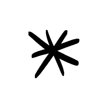 Yıldız veya kar tanesi stilize basit dekorasyon, resim çizme, komik guaş kroki, t-shirtler ve kumaş, desen ve diğer öğe için yazdırma. Vektör çizim