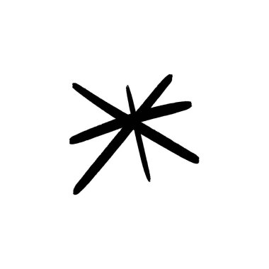 Yıldız veya kar tanesi stilize basit dekorasyon, resim çizme, komik guaş kroki, t-shirtler ve kumaş, desen ve diğer öğe için yazdırma. Vektör çizim