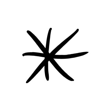 Yıldız veya kar tanesi stilize basit dekorasyon, resim çizme, komik guaş kroki, t-shirtler ve kumaş, desen ve diğer öğe için yazdırma. Vektör çizim