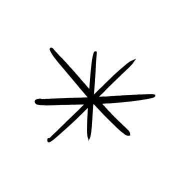 Yıldız veya kar tanesi stilize basit dekorasyon, resim çizme, komik guaş kroki, t-shirtler ve kumaş, desen ve diğer öğe için yazdırma. Vektör çizim