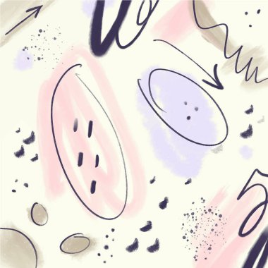 Soyut elle çizilmiş fırça konturu basit şekiller doku desen. İskandinav şık poster ya da giysi, kartları, ambalaj kağıdı ve diğer için. Vektör çizim