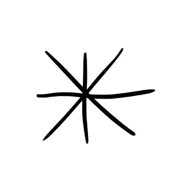 Yıldız veya kar tanesi stilize basit dekorasyon, resim çizme, komik guaş kroki, t-shirtler ve kumaş, desen ve diğer öğe için yazdırma. Vektör çizim