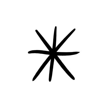 Yıldız veya kar tanesi stilize basit dekorasyon, resim çizme, komik guaş kroki, t-shirtler ve kumaş, desen ve diğer öğe için yazdırma. Vektör çizim