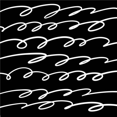 Black and white pattern, background with curvy lines, vector illustration