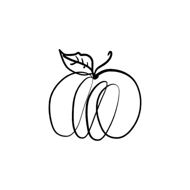 kabak satır kroki tek, çizilmiş vektör çizim el. Logo, label öğesi