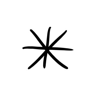 Yıldız veya kar tanesi stilize basit dekorasyon, resim çizme, komik guaş kroki, t-shirtler ve kumaş, desen ve diğer öğe için yazdırma. Vektör çizim