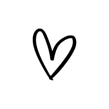 Elle çizilmiş kalp. Fırça, mürekkep. Dekor öğesi. Sevgililer günü kartı, model öğe ve aşk sembolü. Vektör çizim