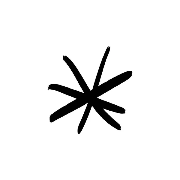 Desenho Estrela Floco Neve Decoração Simples Estilizada Esboço Guache Engraçado — Vetor de Stock