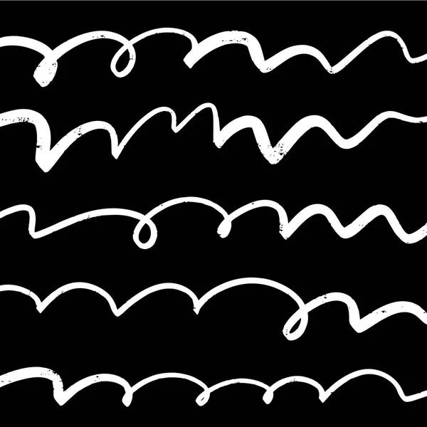 Black White Pattern Background Curvy Lines Vector Illustration — Wektor stockowy