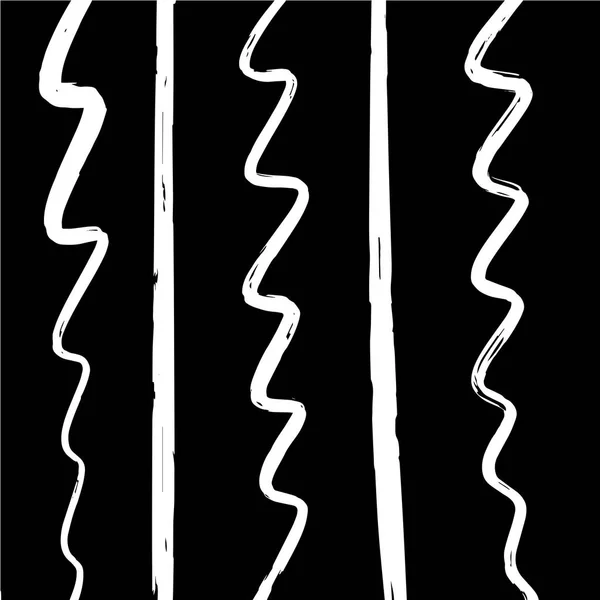 Black White Pattern Background Curvy Lines Vector Illustration — ストックベクタ