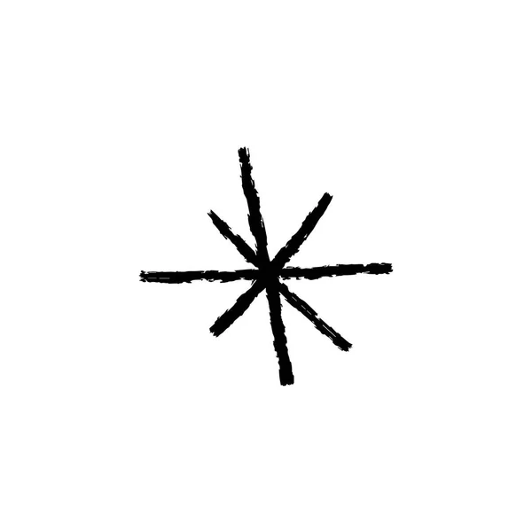 Stern Oder Schneeflockenzeichnung Stilisiertes Einfaches Dekor Lustige Gouacheskizze Druck Für — Stockvektor