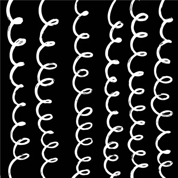 Black White Pattern Background Curvy Lines Vector Illustration — ストックベクタ